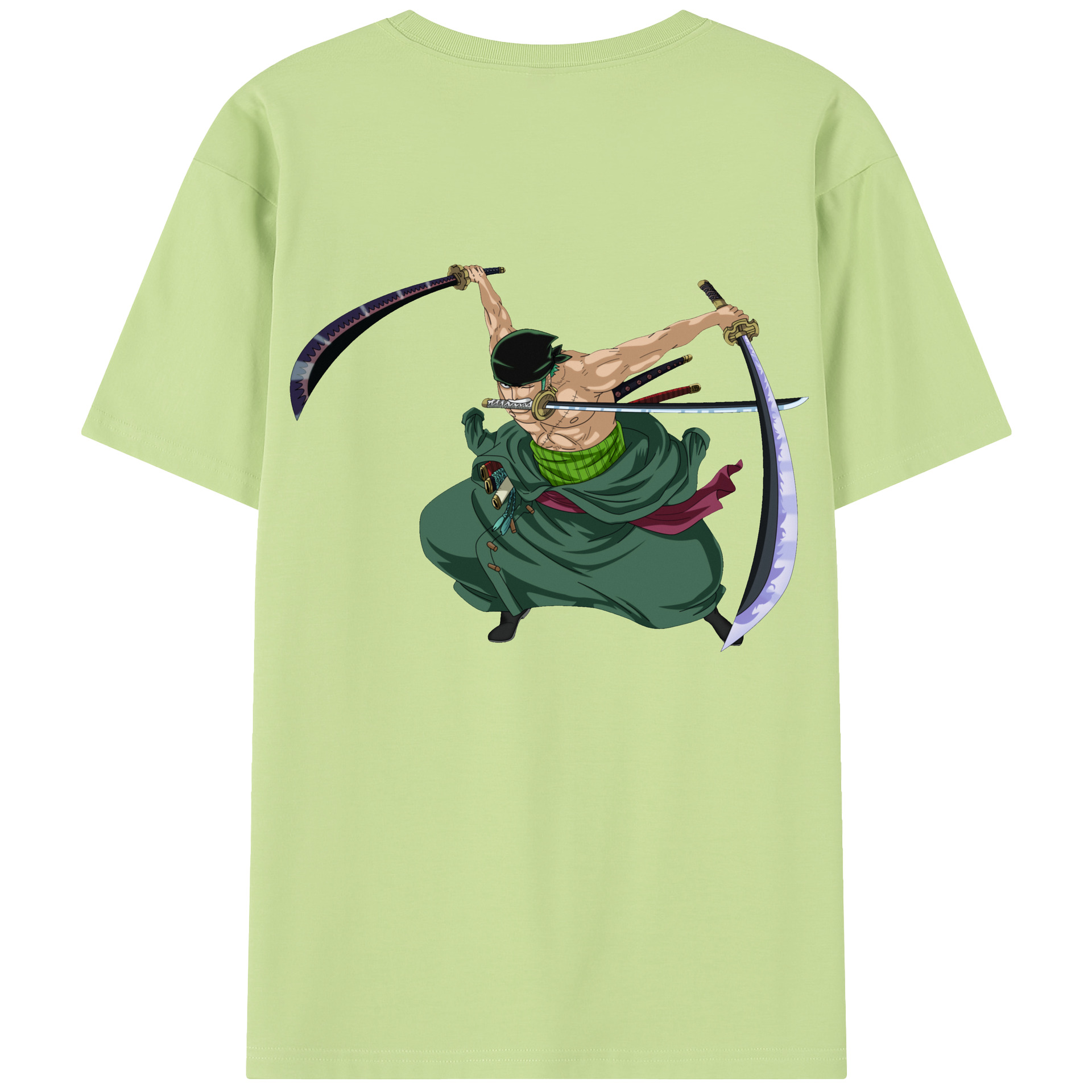 ワンピース ロロノア・ゾロ ONE PIECE Roronoa Zoro 綿100％半袖Tシャツ（背面プリント）